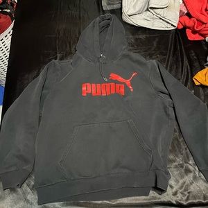 puma black and red hoodie